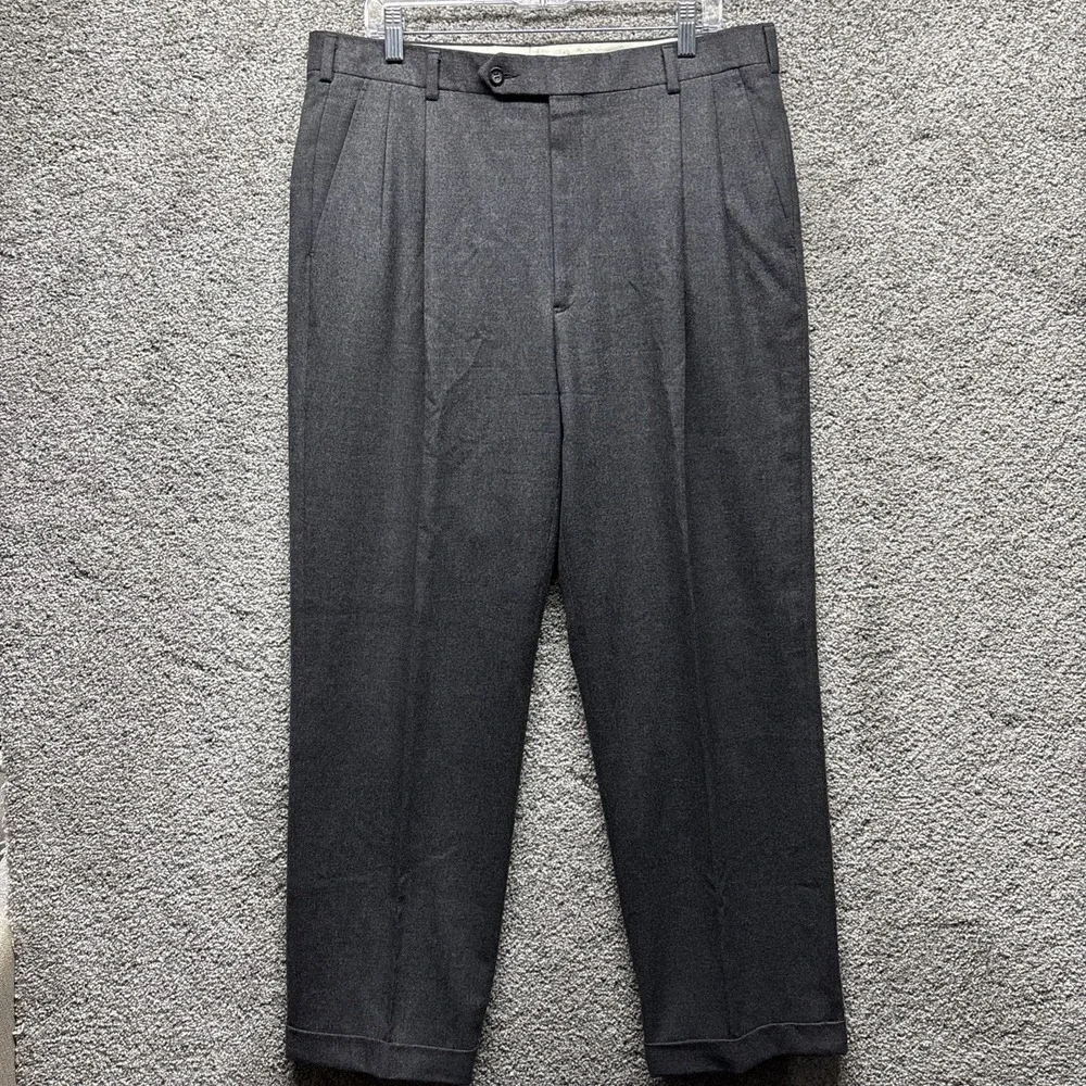 Brooks Brothers Dress Pants Pleated Made in Italy 100%‎ Wool Mens Size 36x31 EUC